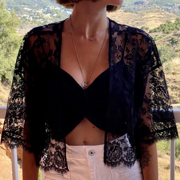 Bolero Zoé en dentelle noire